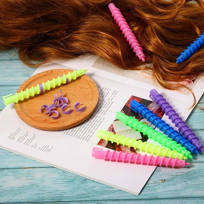 WILLBOND 40 Pieces Hair Perm Rod Spiral Plastic Long Barber Hairdressing Styling Curling Perm Rod Hair Rollers Salon Tools for Women(5.98 x 0.47 Inch)