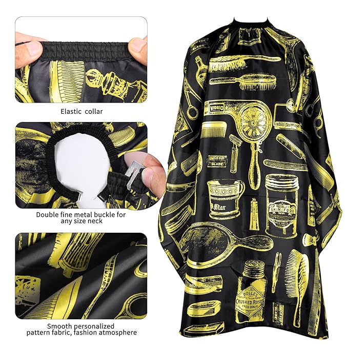 Waterproof Barber Cape for Men - Hair Cutting Cape for Haircuts, Salon, and Adults - Barber Supplies and Accessories