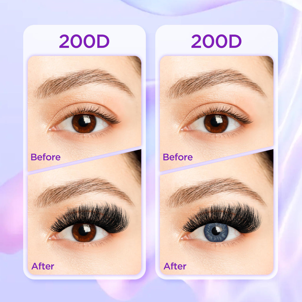 Elitefe Lash Extension Kit DIY Lash Clusters Kit Eyelash Extensions Individual Lashes Extensions with (Lash Bond and Seal,Tweezers,280Pcs, 200D,10-18mm)