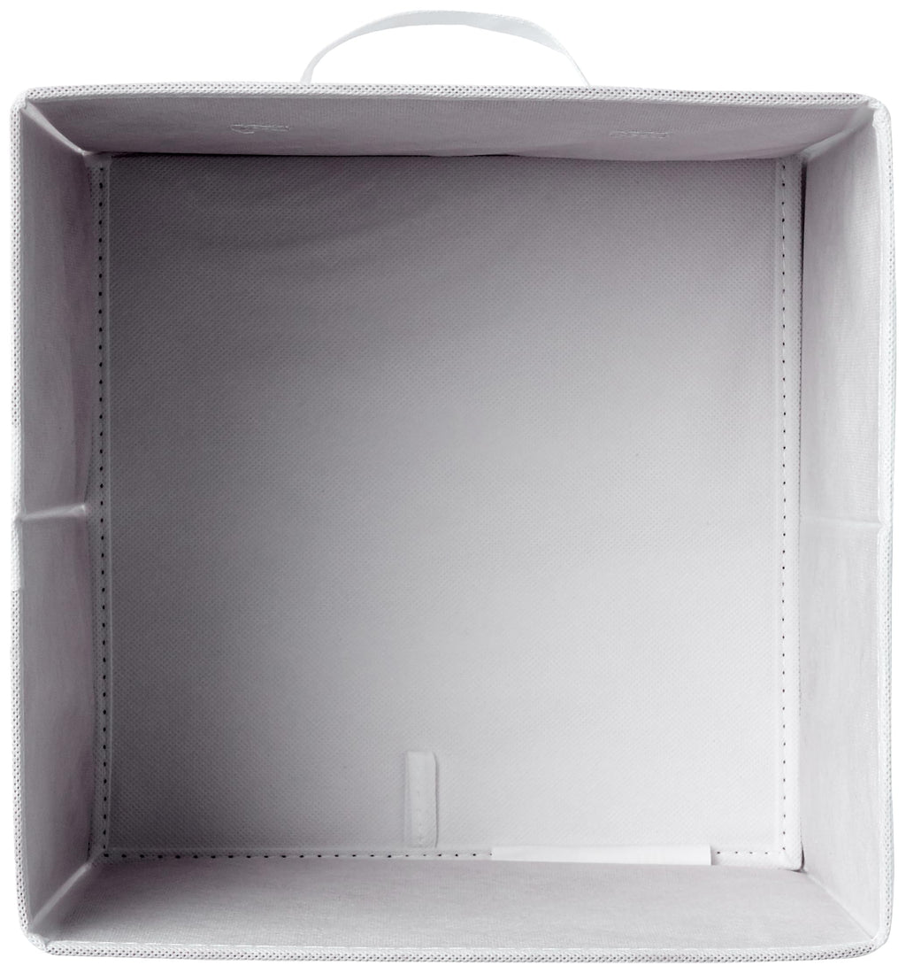 Amazon Basics Collapsible Fabric Storage Cubes Organizer with Handles, Sturdy Storage Bins, White, 10.5-x-10.5-x-11-inch, 6-Pack