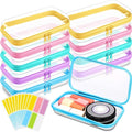 Sanwuta 10 Pcs Hard Zipper Case Clear Hard Pouches Plastic Zipper Pencil Portable Box Toy Storage Bins Plastic Container for Travel Toiletry Office Cosmetic Block Puzzle Organizer (S,Macaron Color)