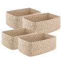OIASKET 4 Pack Small Storage Shelf Baskets for Organizing, Mini Woven Rope Storage Bins for Towels, Cute Decorative Closet Organizer，Baby Nursery, Gift Empty Baskets -13''Lx8.66''Wx5.11''H-Brown