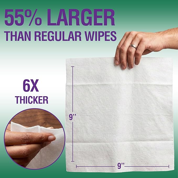 OPTEEL Super Thick Bath Shower Wipes, Softly Scented, Pre Moistened 80ct