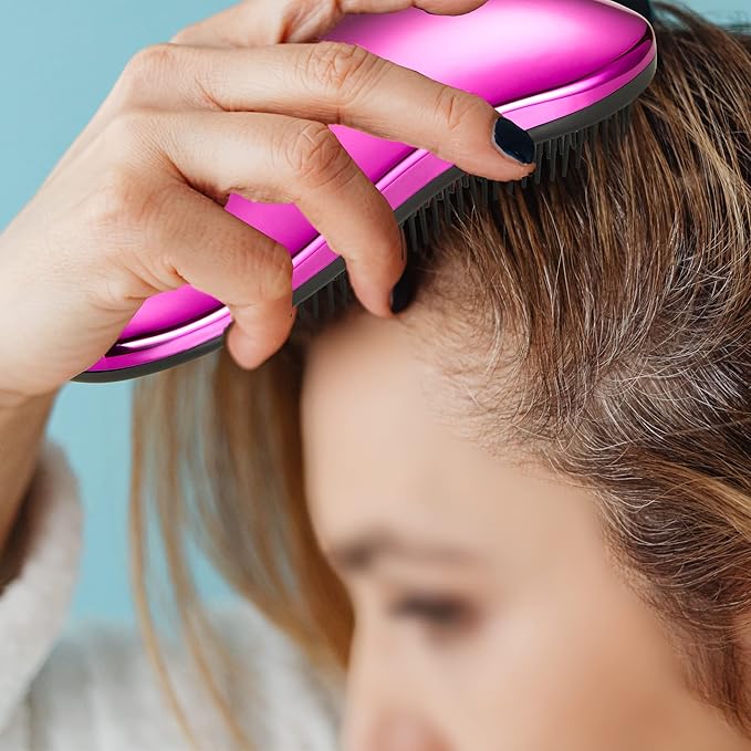 WYNK Detangling Brush 2-Pack - Soft Bristle Hairbrush Set (Prussian Blue & Lilac) for Adults & Kids, Gentle Knot Remover for Curly/Straight/Wet Hair