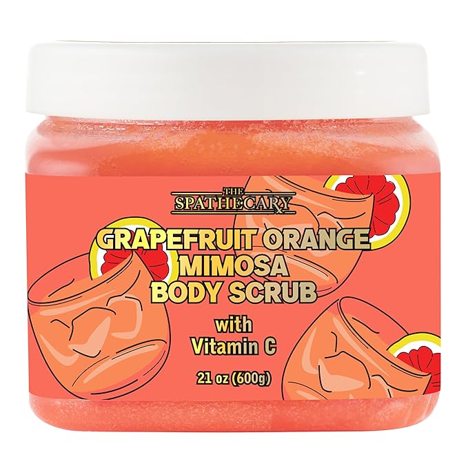 The Spathecary Peaches & Cream Sugar Scrub - Exfoliating & Hydrating Body Scrub, Vanilla & Vitamin E to Help Polish, Stimulate & Soften Skin For A Youthful Glow, Body Care Exfoliator & Cleanser