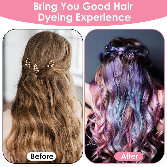 LIQWEI Hair Coloring Kit Highlight Cap, Hair Highlighting Cap, Hairing Coloring Dye Caps Frosting Caps with Plastic Crochet Hook for Salon DIY Dyeing Hairdressing(pink)