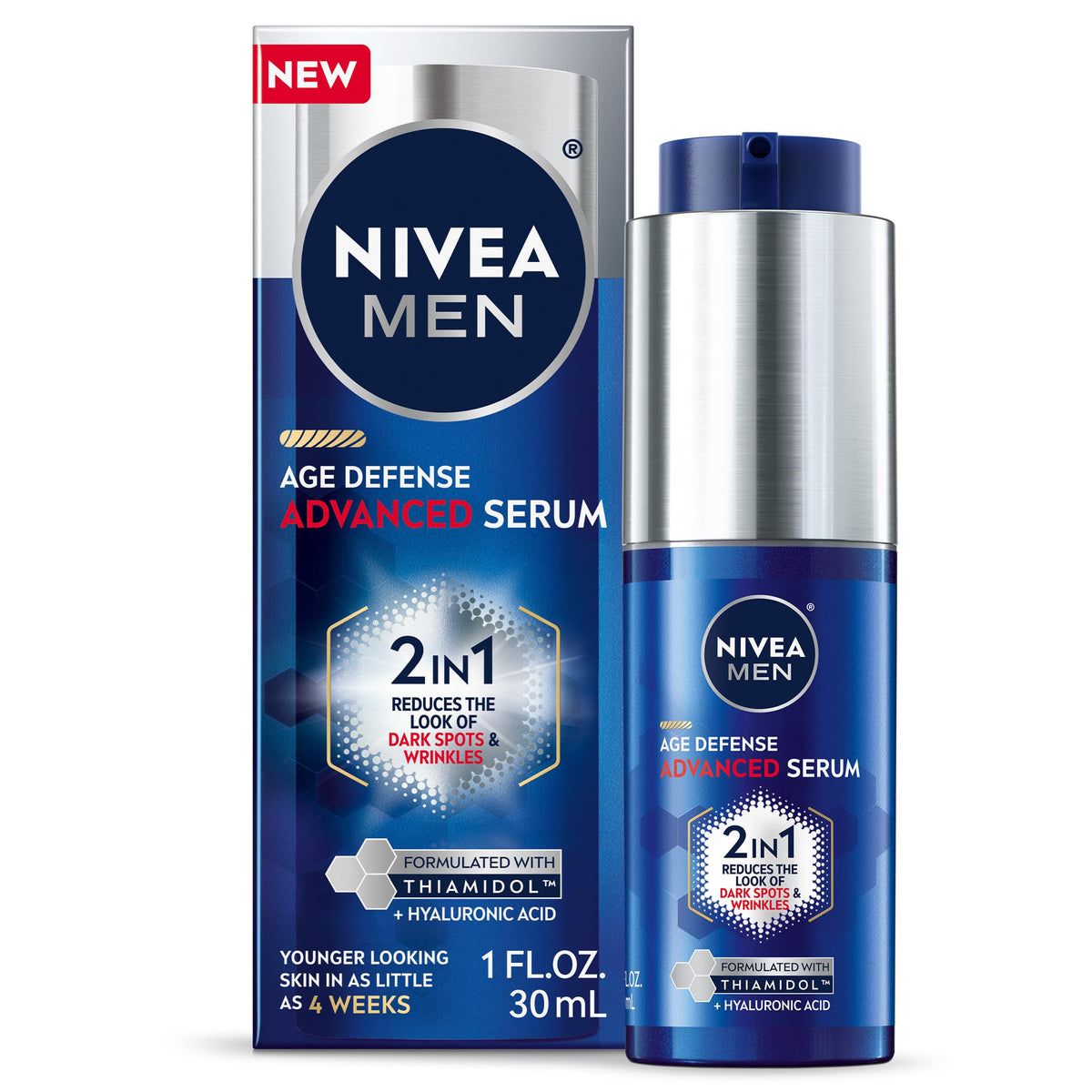 NIVEA MEN Age Defense 2 in 1 Face Serum, 1 FL OZ