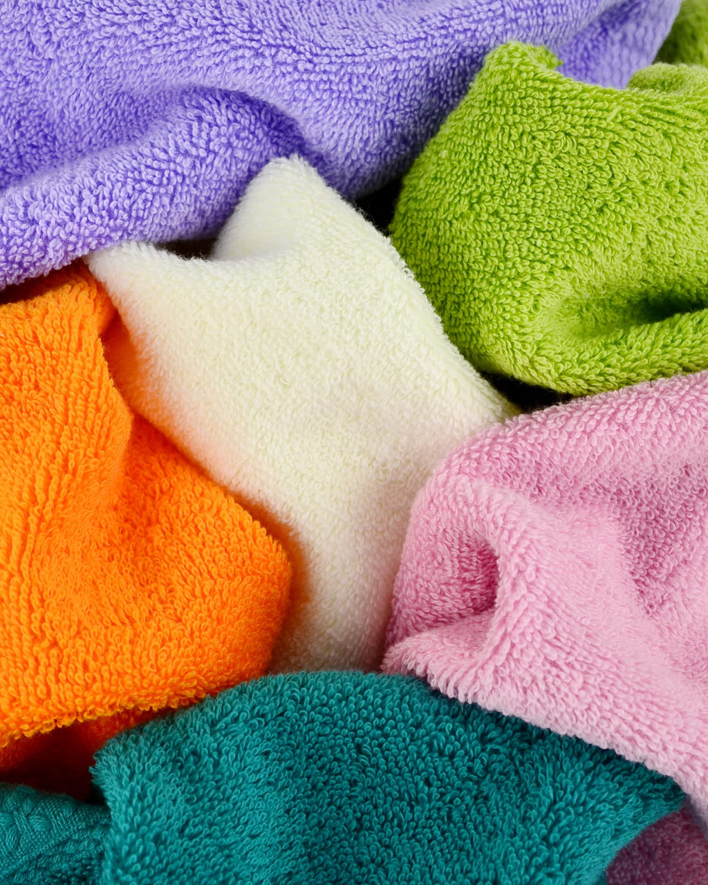 Cleanbear Shower Wash Cloths Soft Cotton with 6 Colors, 13 by 13 Inches