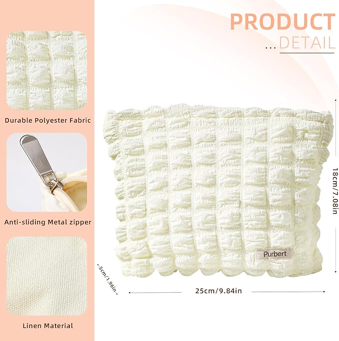 Purbert Bubble Cloud Makeup Bag - Large Capacity Travel Cosmetic Organizer