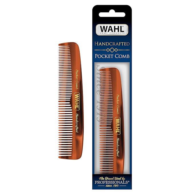 Wahl Handcrafted Beard, Mustache & Hair Pocket Comb for Men's Grooming