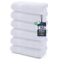 DAN RIVER 6-Pack Premium Hand Towels (16x28 Inches) - 100% Cotton, Ultra Soft, Lightweight, Highly Absorbent Towels for Bathroom, Spa, Gym, Salon, Hotel, and Travel - White