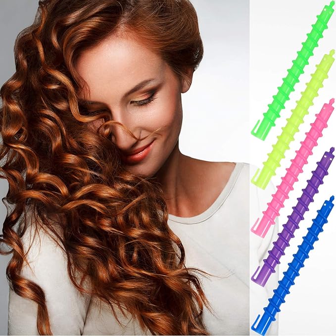 WILLBOND 40 Pieces Hair Perm Rod Spiral Plastic Long Barber Hairdressing Styling Curling Perm Rod Hair Rollers Salon Tools for Women(5.98 x 0.47 Inch)