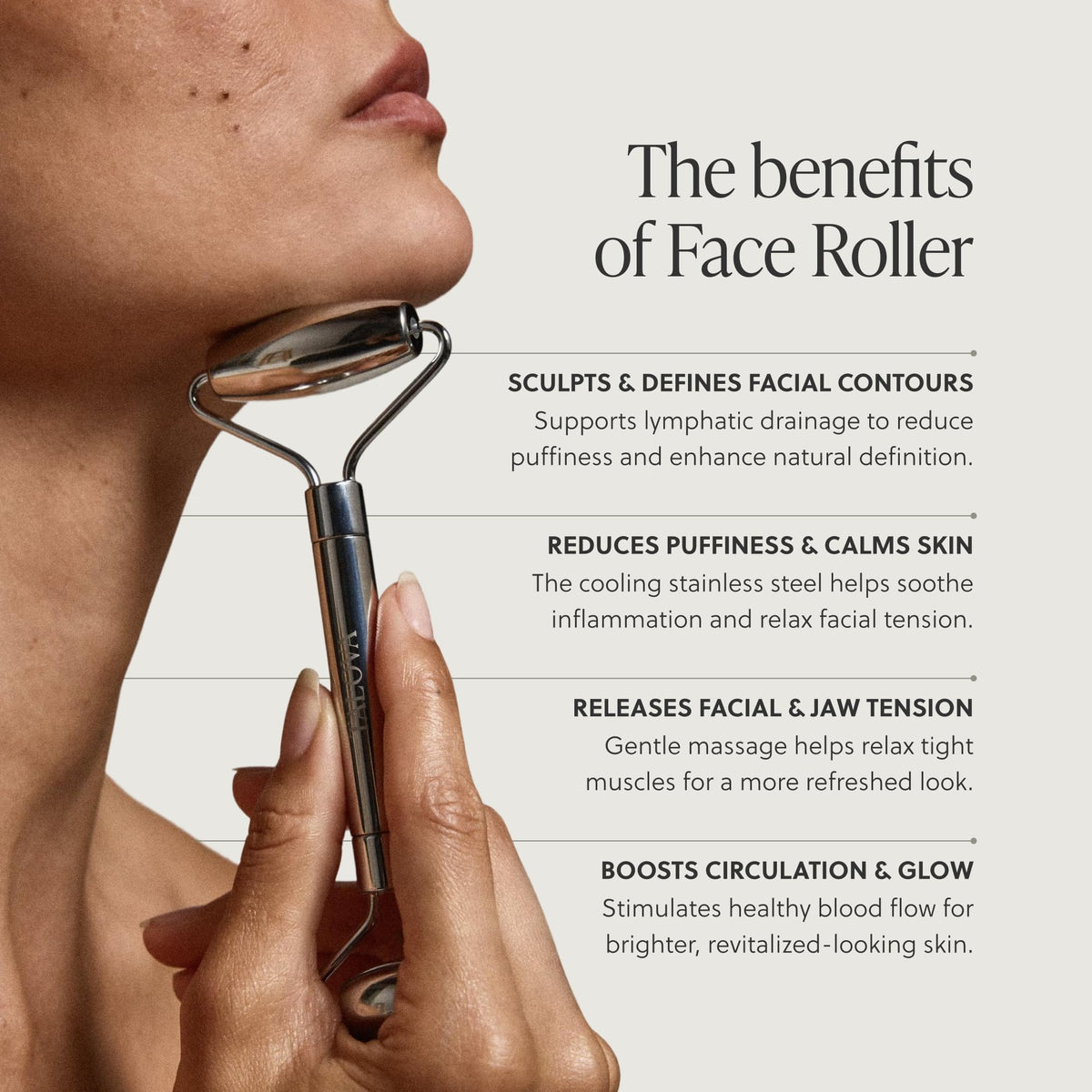 TALOVA 304-Grade Stainless Steel Facial Roller