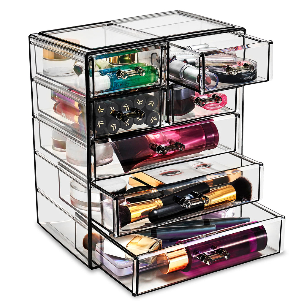Sorbus 7-Drawer Makeup Organizer with Small & Wide Drawers (Pink)