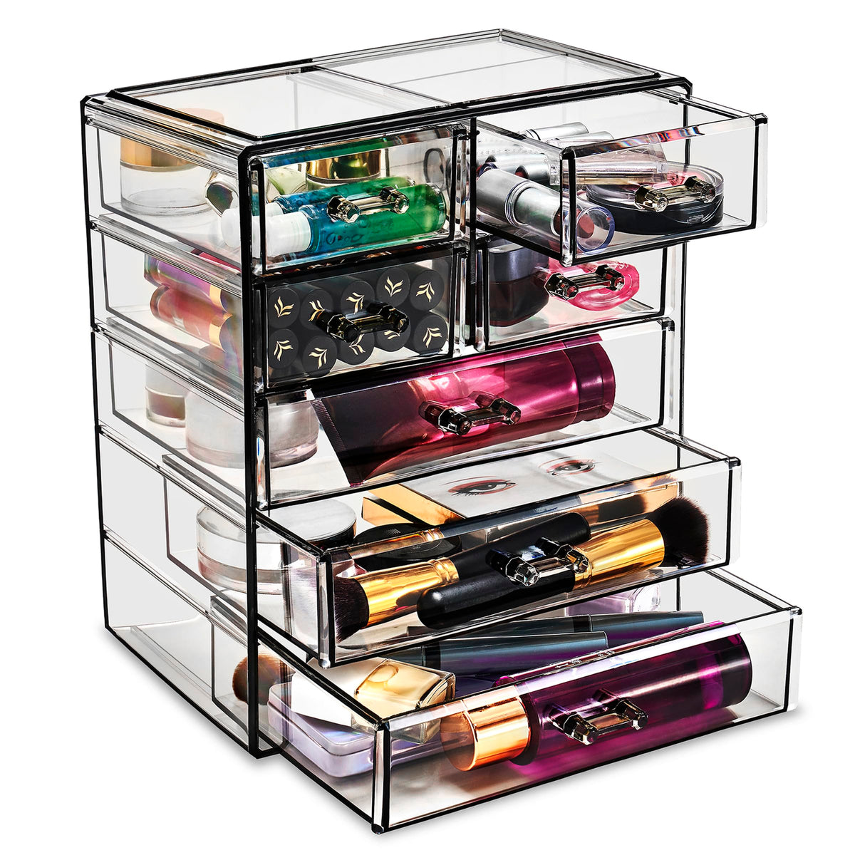 Sorbus 7-Drawer Makeup Organizer with Small & Wide Drawers (Pink)