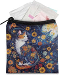 Cat Floral Print Sanitary Napkin Storage Bags Waterproof Period Bags Convenient Storage Organizer for Women