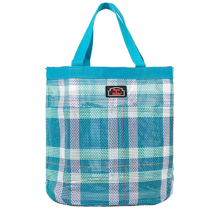 BARN & STABLE Breathable & Waterproof Mesh Horse Grooming Bag with 8 Pockets Tear-Resistant Grooming Tote for Horse Grooming Caddy Bag Organizer to Secure Items (Turqoise)