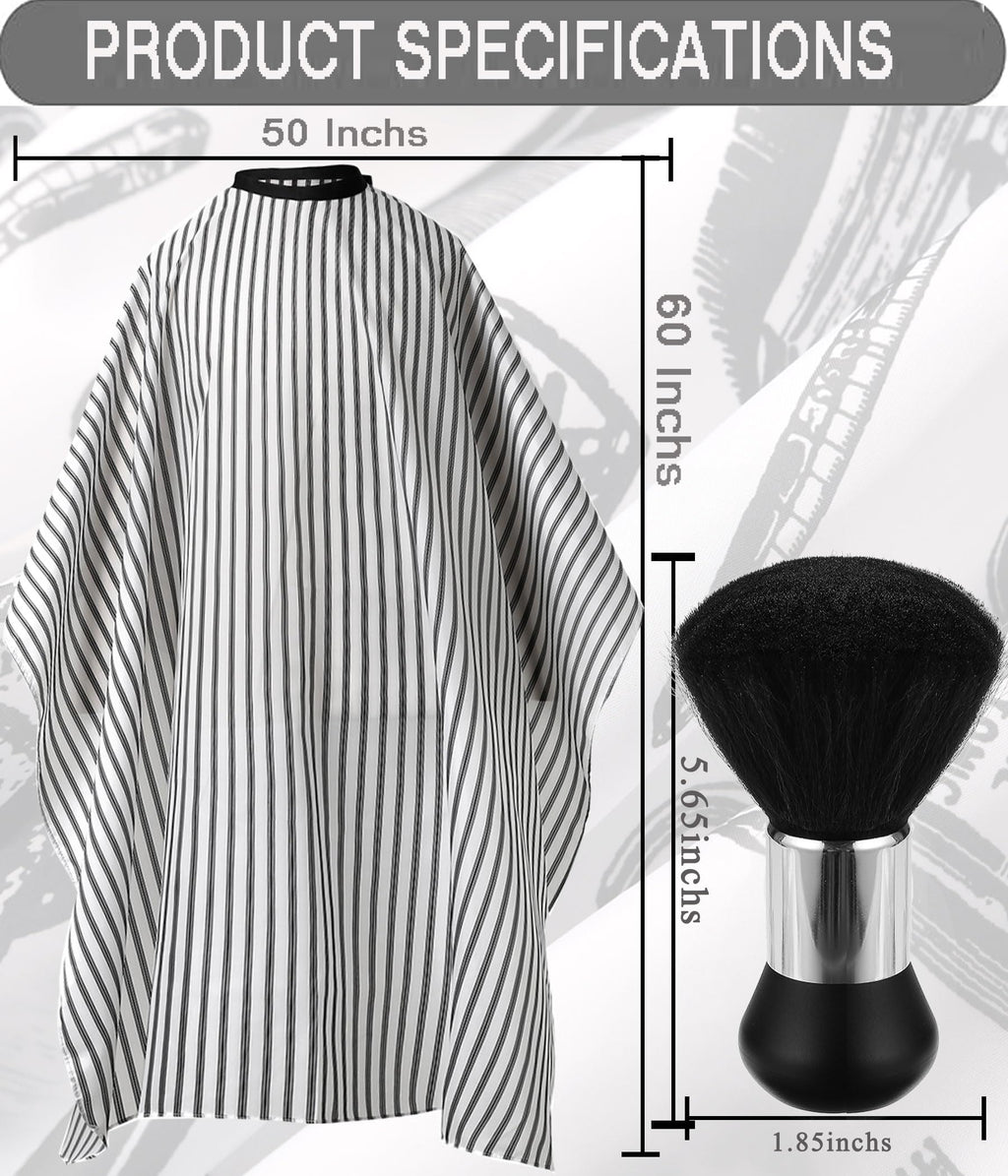 Borogo Professional Waterproof Barber Cape with Snap Closure, Hair Cutting Salon Cape Hairdressing Apron Stripe
