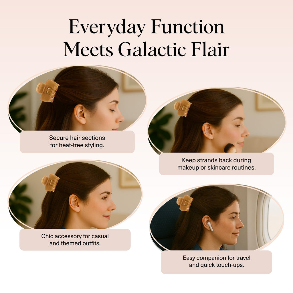 Kitsch x Star Wars C-3PO Glitter Medium Hair Clip for Women – Golden Droid Galaxy-Inspired Claw Clip | Recycled Plastic, Strong Secure Grip | Hair Accessories for Girls, 1pc