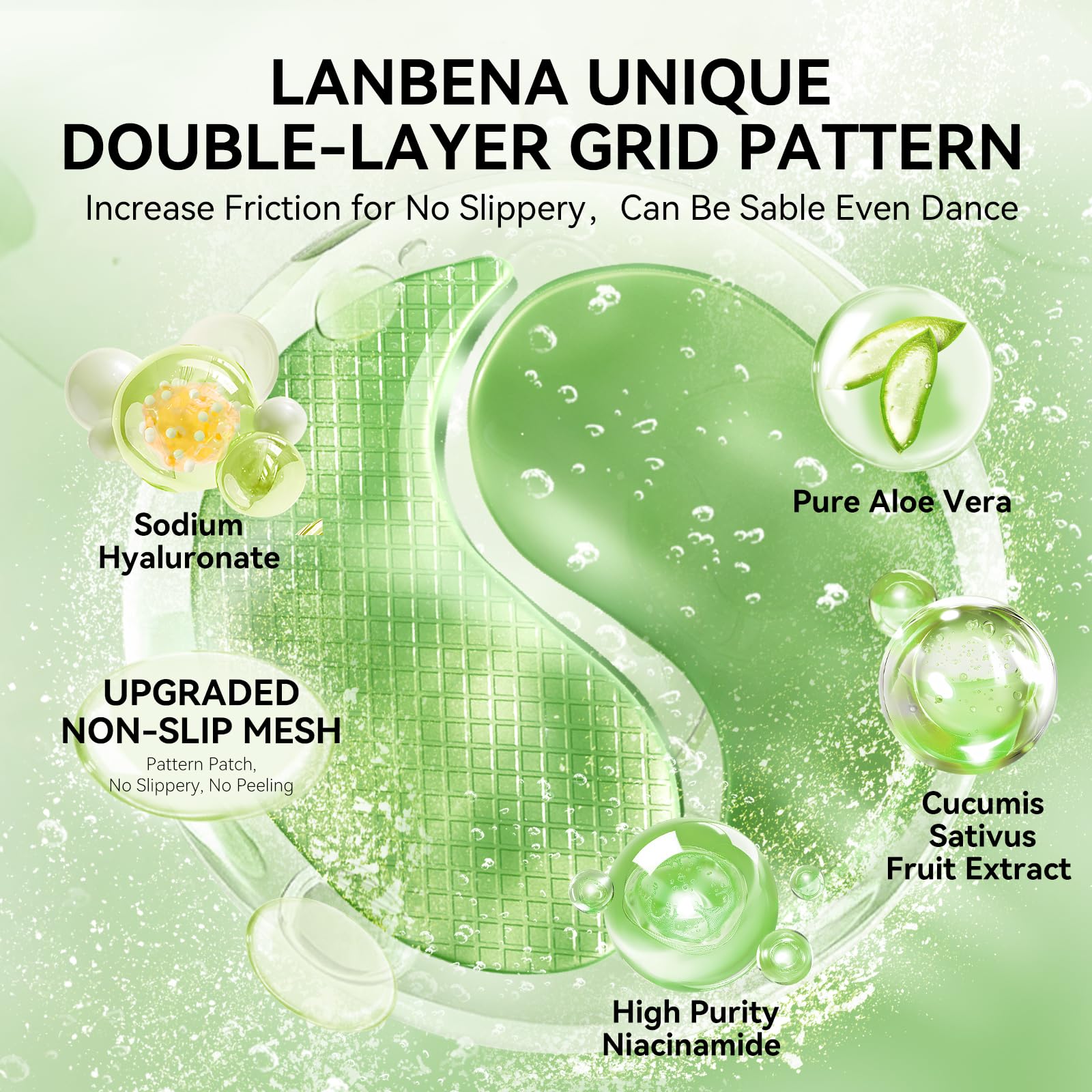 LANBENA Aloe Vera Under Eye Patches for Puffy Eyes and Dark Circles Collagen Eye Gels Mask - Skin Treatment Pads Hydration and Skin Elasticity-30 Pairs