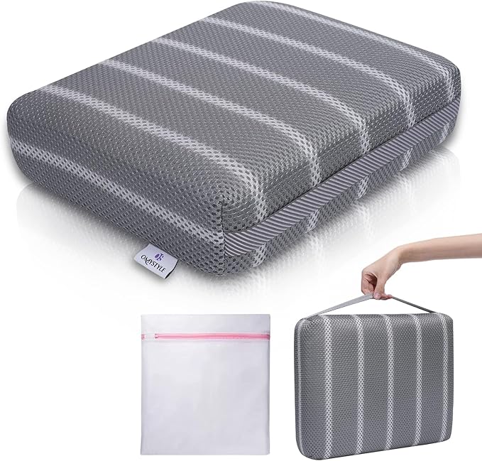 Hot Tub Cushion Pillow for Indoor or Outdoor Use, 16 x 12 x 4.3 Inche Weighted Spa Pillow with Washable 4D Mesh Cover & Non-Slip Micro Dot Bottom, Hot Tub Accessories for Adults,Quick Dry, Grey