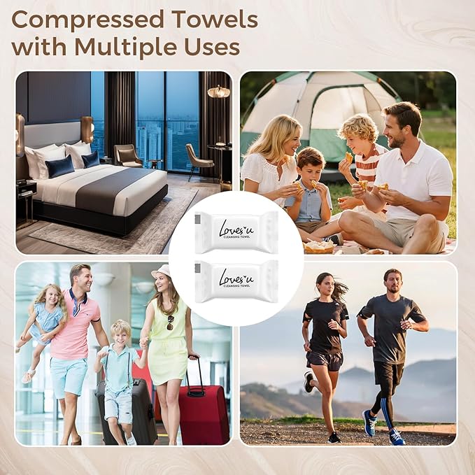 80 PCS Large Compressed Towels Tablets Disposable Compressed Face Towels Portable Cotton Coin Tissues 11.8x9.4in Soft Expandable Towels for Travel Camping Home Makeup Removal