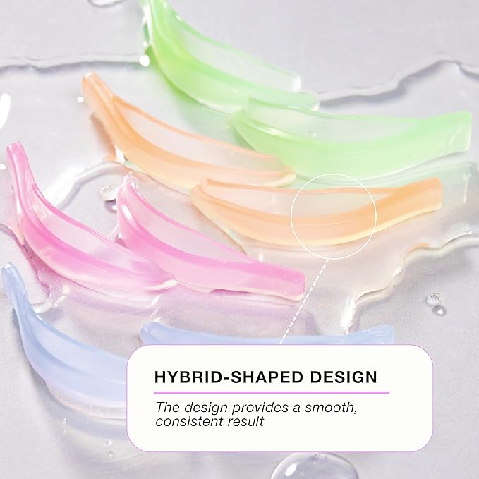 Curacoro Lash Lift Shields, 8 Pcs/4 Sizes Reusable Silicone Rods