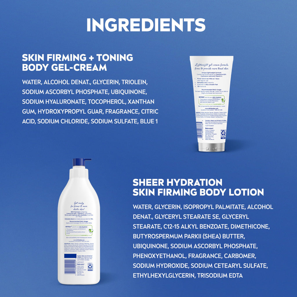 NIVEA Skin Firming Skin Care Set, Body Lotion and Gel Cream, 2 Items Total