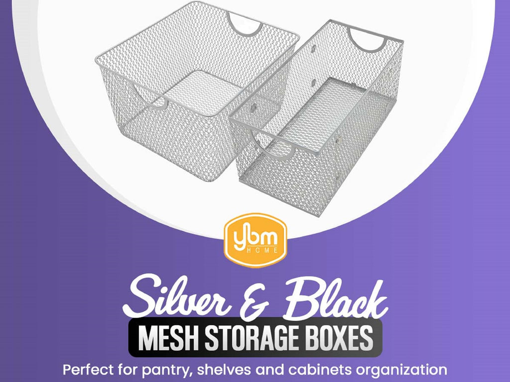 YBM HOME Kitchen Pantry Organizer Wire Basket for Shelves, Cabinets, Pantry, Countertop, Mesh Open Storage Bin Metal Basket for Organizing Food Supplies 12 x 7.8 x 5.8