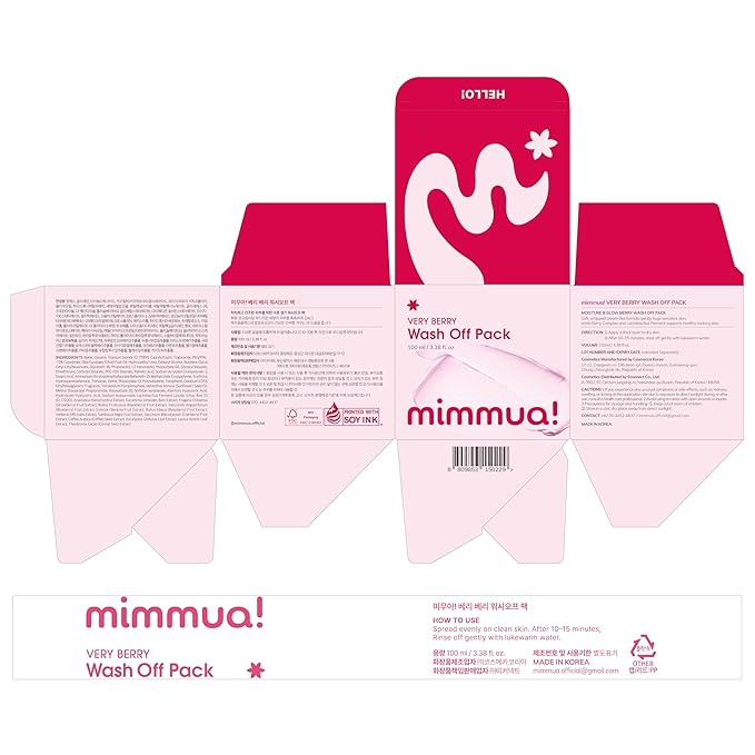 mimmua! Pink Glow Set | Cleansing Cream + Cleansing Foam + Wash Off Pack | Total Cleansing Set | All in One Routine for Glow Skin