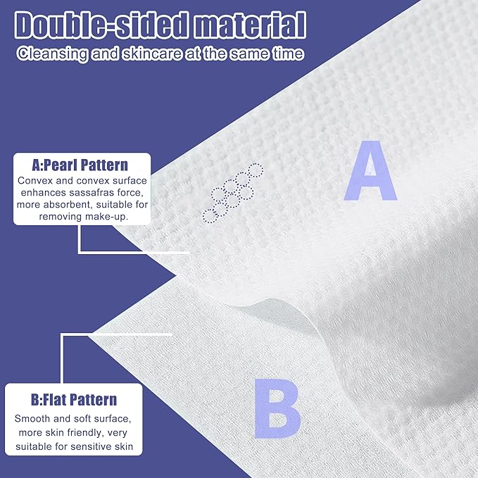Face Clean Towels, 100 Count Ultra Thick Disposable face towels Facial Wash Cloth for Sensitive Skin, Lint- free Facial Tissue, Skincare and Makeup Remover (2 Pack)