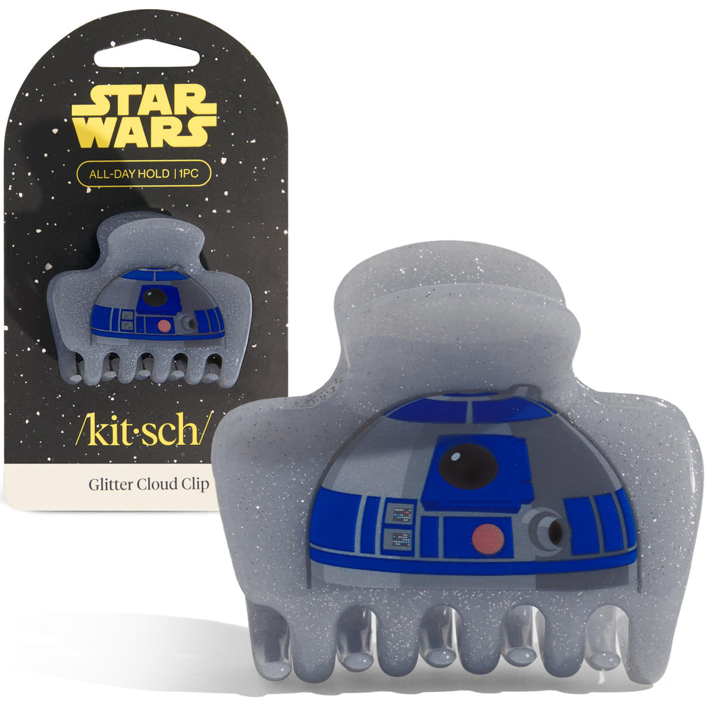 Kitsch x Star Wars R2-D2 Glitter Medium Hair Clip for Women – Whimsical Galaxy-Inspired Claw Clip | Recycled Plastic, Strong Secure Grip | Hair Accessories for Girls, 1pc