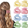 Medium Hair Clips Combination 2 Styles Small Claw Clips for Thin Hair 8 Pcs Matte Non-slip Rectangle Jaw Clips Square Hair Accessories for Women and Girls (Colorful)