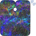 visesunny Barber Cape Abstract Bright Colorful Universe Nebula Night Starry Sky Multicolor Shiny Outer Space Glittering Polyester Hair Cutting Salon Cape Apron Anti-Static Haircut Water-Resistant S