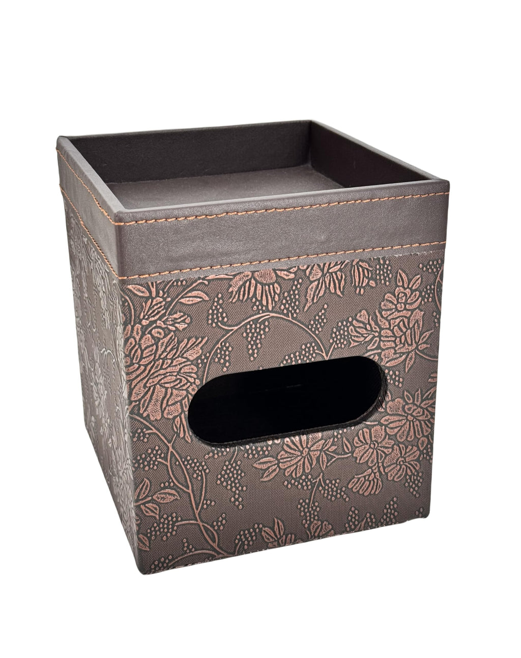 PU Leather Tissue Box Cover Square, Modern Tissue Holder with Storage Valet Tray, Nightstand Decorative Tissues Case, Facial Tissue Box Holder for Bathroom,Bedroom,Livingroom and Office (Antique)