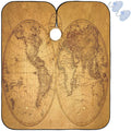 visesunny Barber Cape Retro Style World Map Polyester Hair Cutting Salon Cape Apron Anti-Static Haircut Water-Resistant Shaving Cloth Beard Shaving Bib Hairdressing Cape