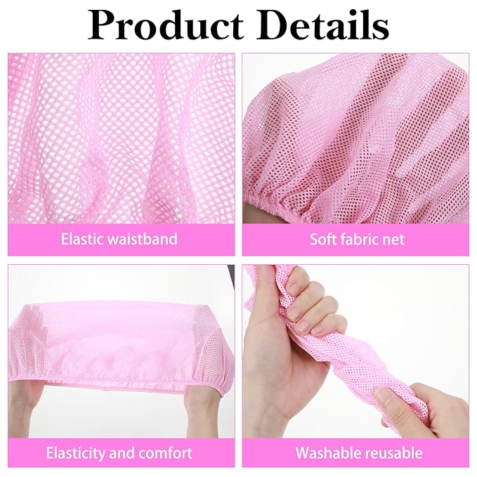 4 PCS Mesh Hair Nets for Sleeping, Sleep Bonnets for Women Sleeping Caps Hair Bonnets for Women Sleeping, Sleep Caps for Women, Colorful Elastic Hair Drying Bonnet