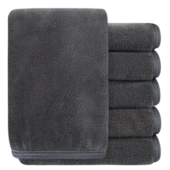 SINLAND Microfiber Facial Cloths Fast Drying Washcloth 12inch x 12inch Absorbent Face Wash Cloth Soft Makeup Remover Cloths