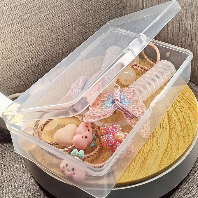 19 Pack Rectangular Clear Plastic Storage Containers Box with Hinged Lid for Beads and Other Small Craft Items (5.7 x 3.35 x 1.38 inch)