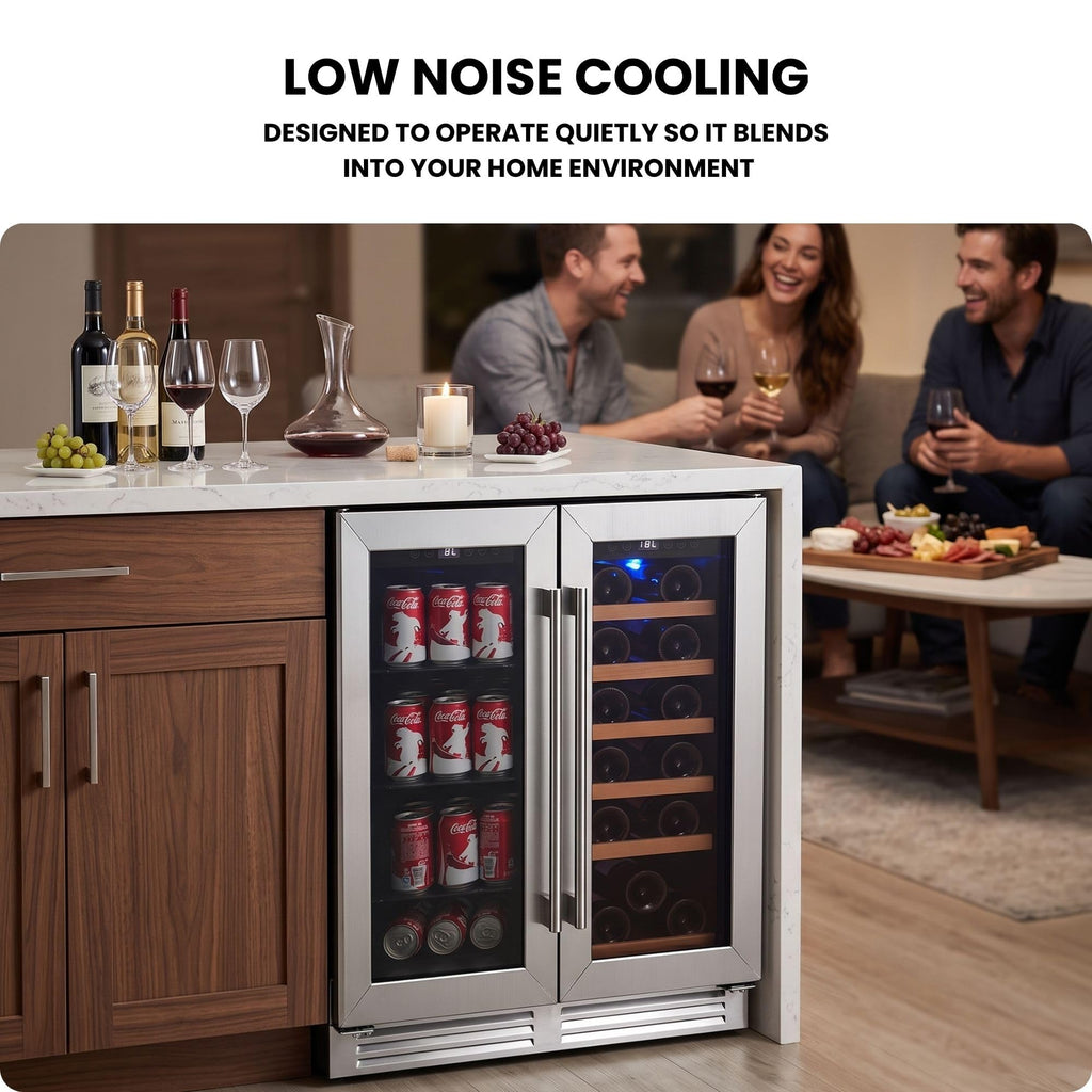 Koolatron 24 Inch Dual Zone Beverage Fridge, Built-In