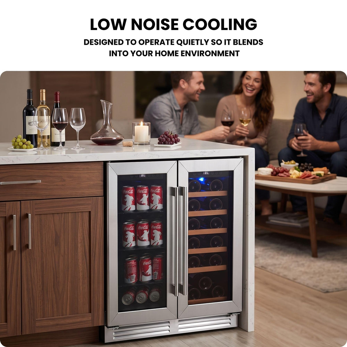 Koolatron 24 Inch Dual Zone Beverage Fridge, Built-In