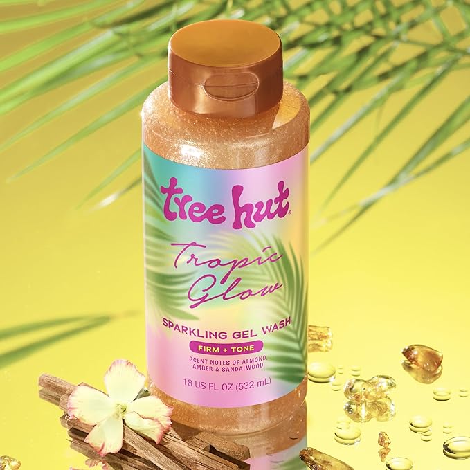 Tree Hut Tropic Glow Body Wash, Hydrating & Moisturizing Shower Gel with Shea Butter & Essential Oils, Soft Smooth Glowing Skin, Gentle Cleanser For All Skin Types, Self Care Gifts for Women, 18 Fl Oz