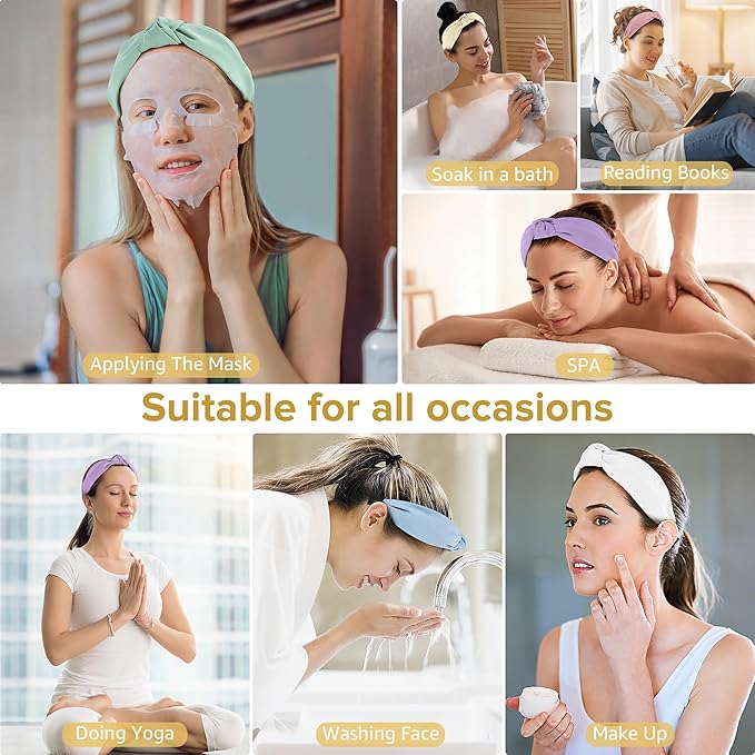 DiyJibb Headbands for Women Girls - 6PCS Stylish Top Knotted Headbands - Knotted Headband for Women - Head Bands Wide Hairband Hair Accessories
