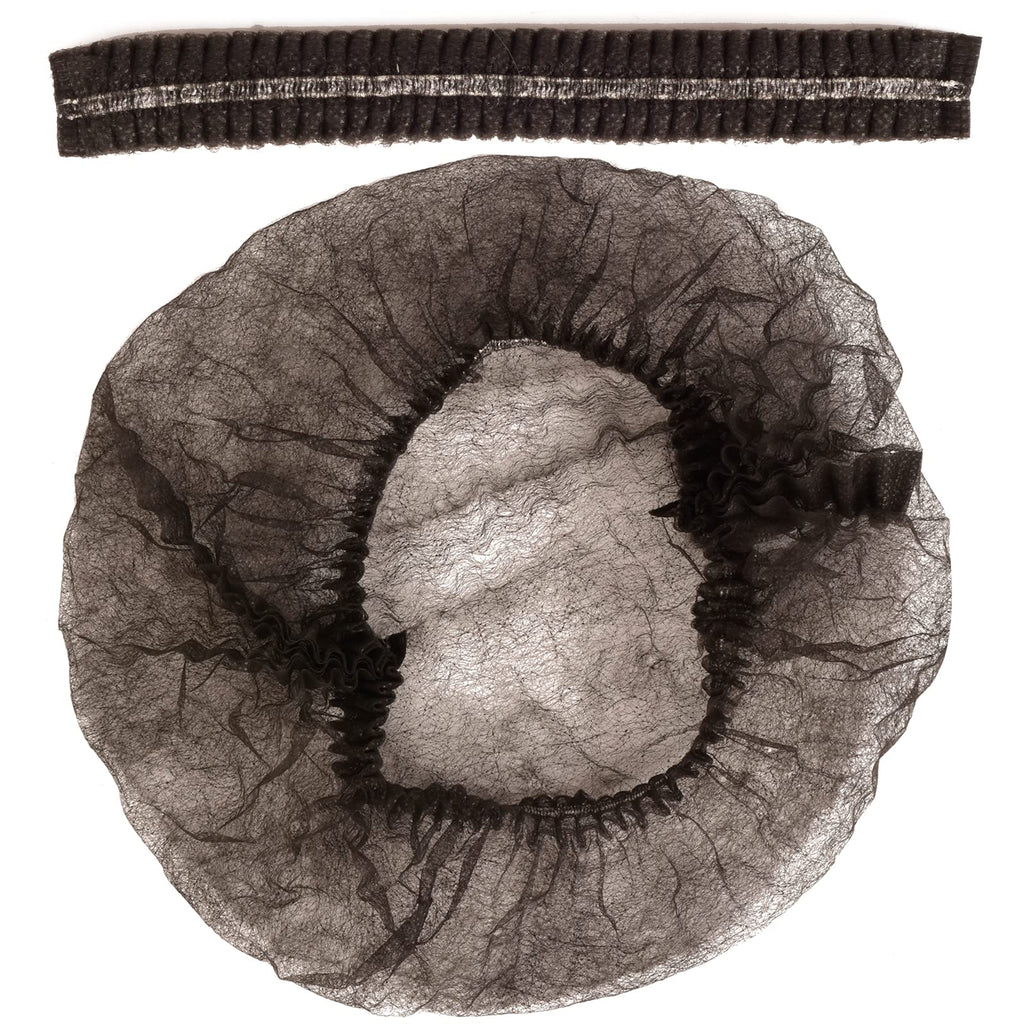 Disposable Bouffant Caps 100 Pcs,21inches Hair Net Elastic Dust Cap for Food Service, Sleeping Head Cover (Black)