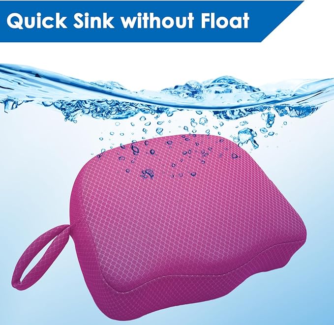 AEROiVi Hot Tub Booster Seat for Adults 5in Thick Weighted Quick Sink Pink