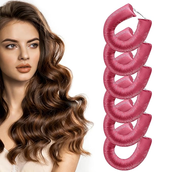 nunflue Heatless Curlers, Jumbo No Heat Hair Curlers Set with Headscarf and Hook for Long Hair