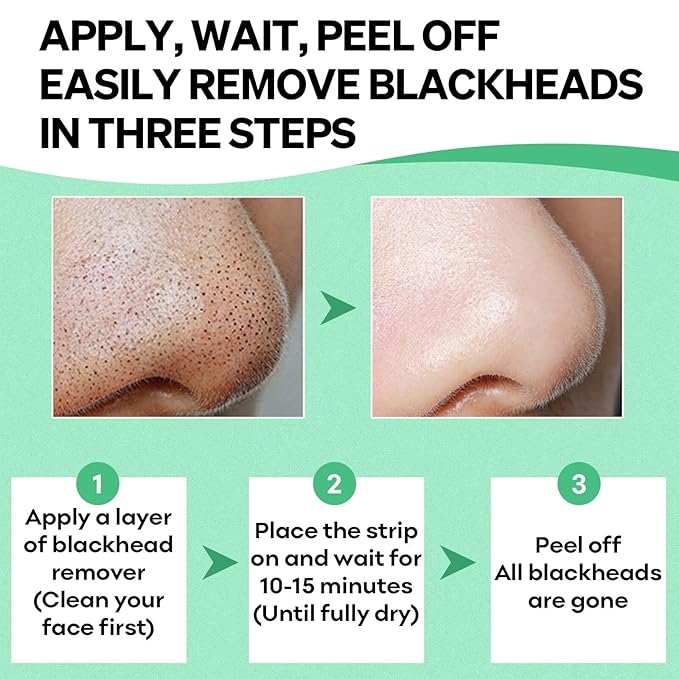 Blackhead Mask for Pore, Blackhead Remover Peel off Strips, Nose Plants Pore Cleanser, Aloe Refreshing Pore Peel Off Mask with 100 pcs Strips (1.7oz)