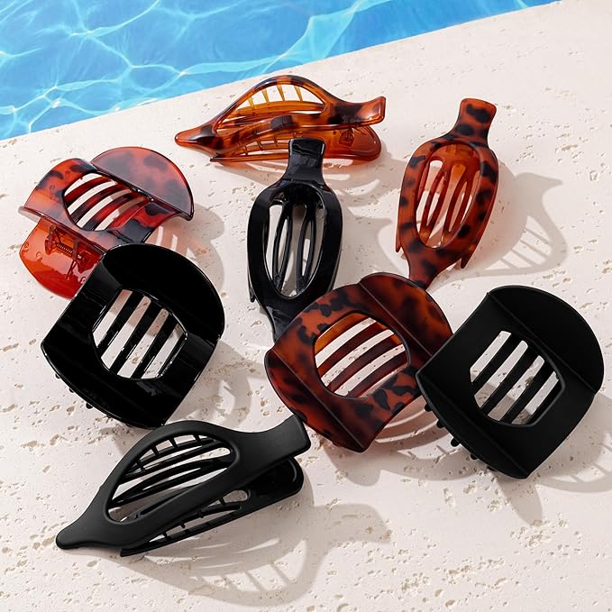 8 Pack Flat Hair Clips for Women, Valentine's Day Gifts, Matte Flat Claw Clips for Thick & Thin Hair No-Slip Strong Hold Hair Barrettes, French Duckbill Styling Accessories for Women