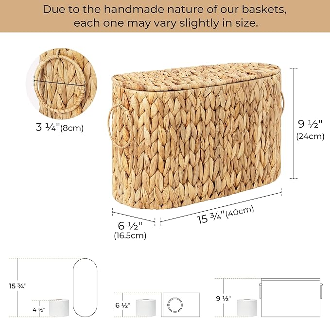 StorageWorks Toilet Paper Storage with Lid, Toilet Paper Storage Holder