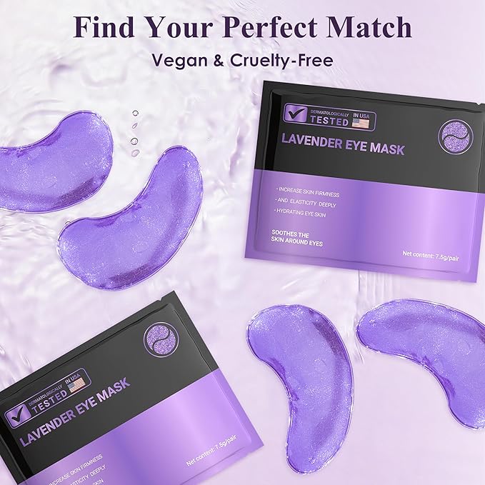 Taimand Under Eye Patches (30 Pairs), Under Eye Mask for Puffy Eyes and Dark Circles, Eye Masks with Collagen, Relieves Pressure and Reduces Wrinkles, Revitalises and Refreshes Your Skin, Lavender